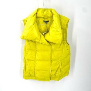 VINCE NWT Vince Neon Yellow Goose Down Magnetic Button Zipper Puffer Vest Jacket